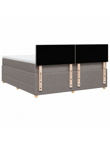 Giroletto a Molle con Materasso Tortora 200x200 cm in Tessuto