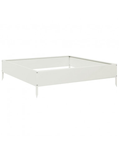 Fioriera Rialzata da Giardino Bianca 100x100x26 cm in Acciaio