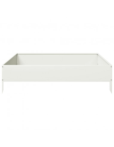 Fioriera Rialzata da Giardino Bianca 100x100x26 cm in Acciaio