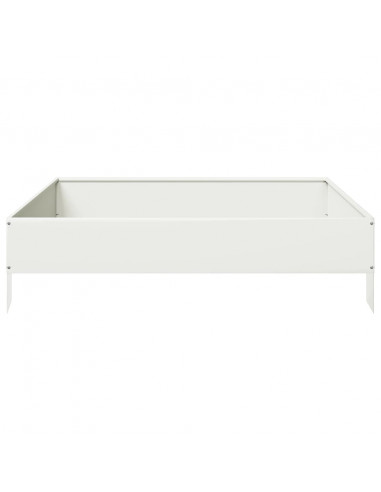 Fioriera Rialzata da Giardino Bianca 100x100x26 cm in Acciaio