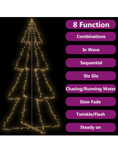 Albero di Natale a Cono 360 LED per Interni Esterni 143x250 cm 2