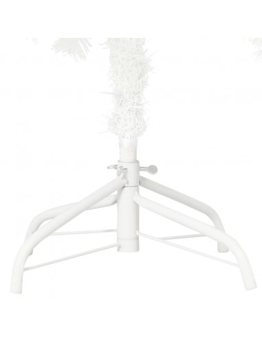 Albero di Natale Preilluminato con Palline Bianco 150 cm