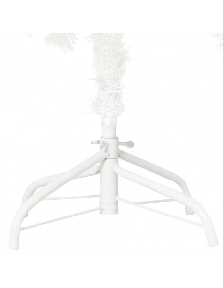 Albero di Natale Preilluminato con Palline Bianco 150 cm