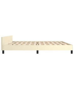 Giroletto con Testiera senza Materasso Crema 200x200 cm