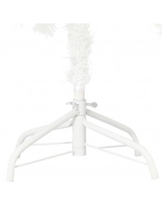 Albero di Natale Preilluminato con Palline Bianco 210 cm 2