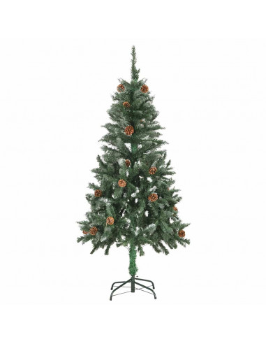 Albero di Natale Preilluminato con Palline e Pigne 150 cm