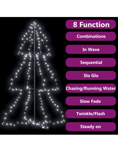 Albero di Natale a Cono 200 LED per Interni Esterni 98x150 cm