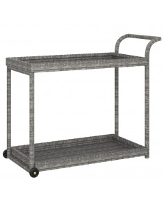 Carrello da Bar Grigio 100x45x83 cm in Polyrattan 2