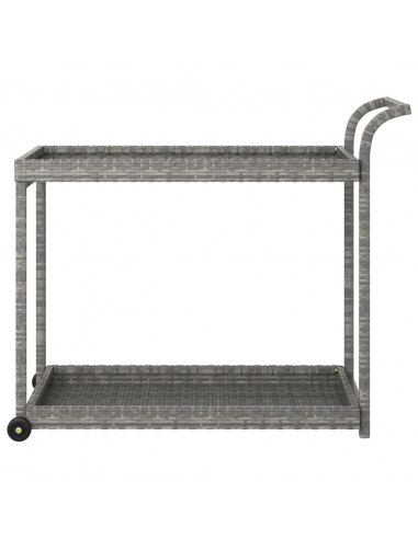 Carrello da Bar Grigio 100x45x83 cm in Polyrattan