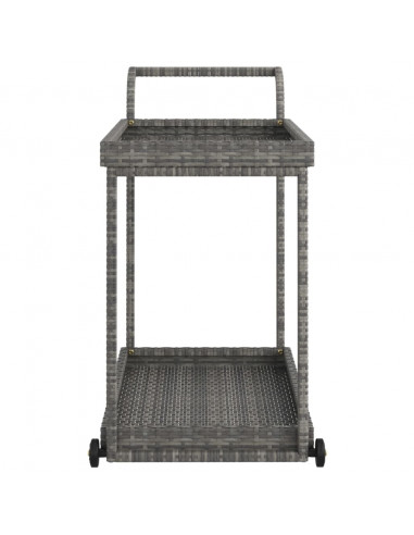 Carrello da Bar Grigio 100x45x83 cm in Polyrattan