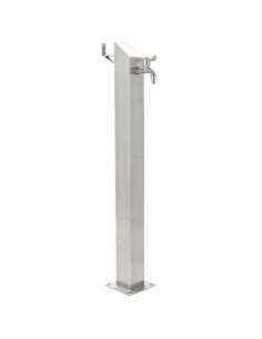 Fontanella a Colonna in Acciaio Inossidabile Quadrata 95 cm 2