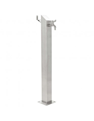 Fontanella a Colonna in Acciaio Inossidabile Quadrata 95 cm