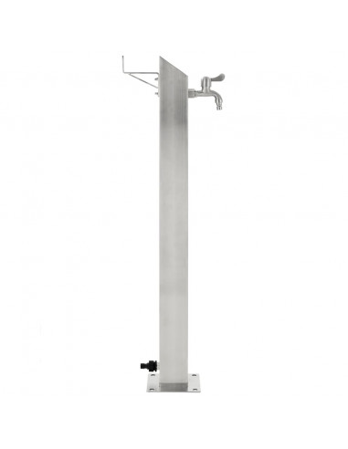 Fontanella a Colonna in Acciaio Inossidabile Quadrata 95 cm