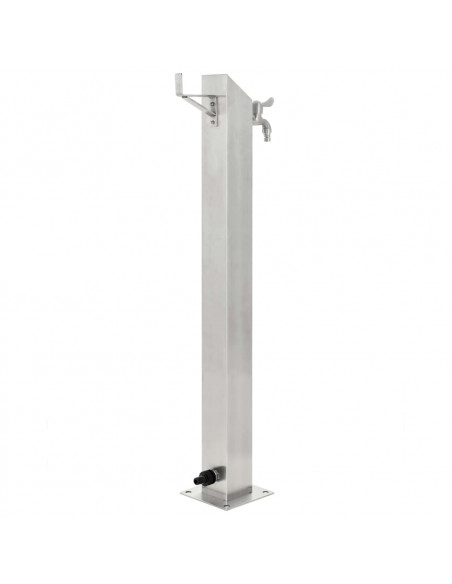 Fontanella a Colonna in Acciaio Inossidabile Quadrata 95 cm
