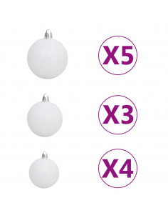 Albero di Natale Preilluminato con Palline 150 cm 380 Rami 2