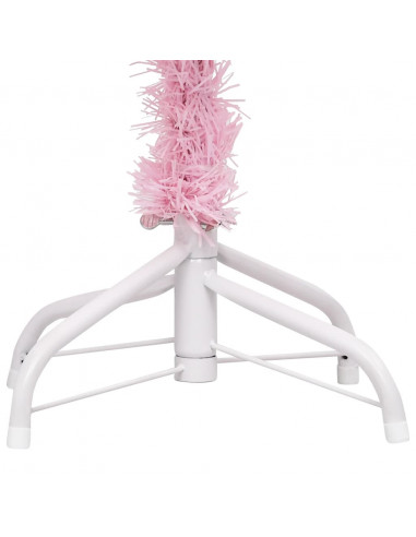 Albero di Natale Preilluminato con Palline Rosa 120 cm PVC