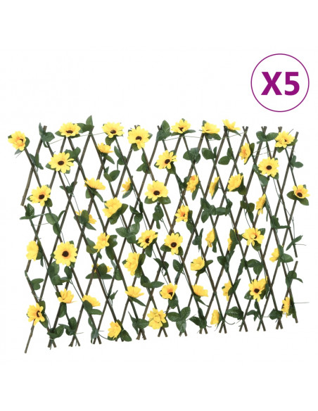 Traliccio Edera Artificiale Espandibile 5pz Giallo 180x60 cm