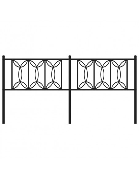 Testiera in Metallo Nero 180 cm