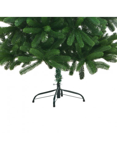 Albero di Natale Preilluminato con Palline Verde 210 cm