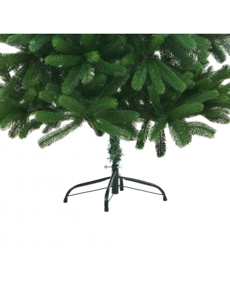 Albero di Natale Preilluminato con Palline Verde 210 cm