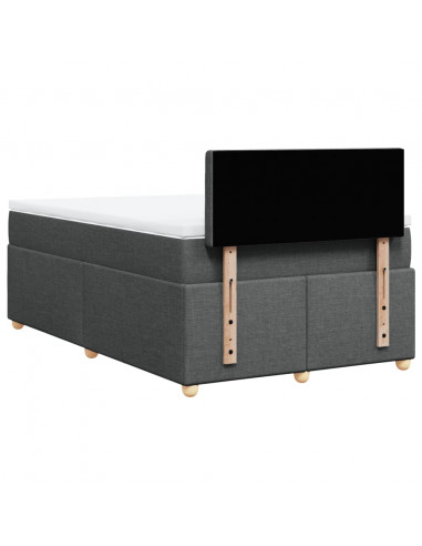 Giroletto a Molle con Materasso Grigio Scuro 120x200 cm Tessuto