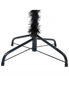 Albero di Natale Preilluminato con Palline Nero 240 cm PVC 2