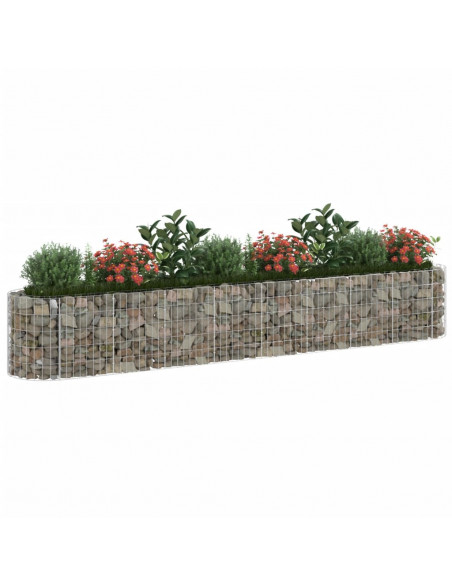 Gabbione con Letto Rialzato in Acciaio Zincato 330x50x50 cm