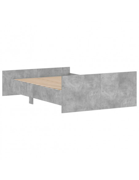 Giroletto con Testiera e Pediera Grigio Cemento 120x200 cm