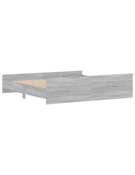 Giroletto con Testiera e Pediera Grigio Sonoma 180x200 cm