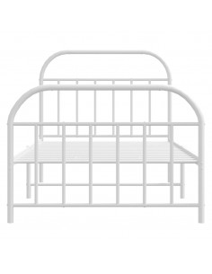 Giroletto con Testiera e Pediera Metallo Bianco 100x190 cm