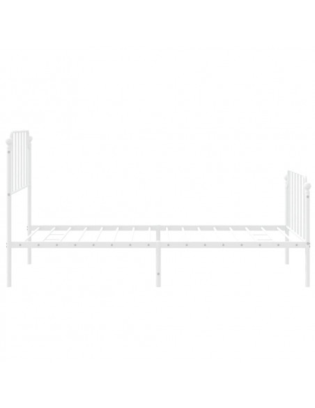 Giroletto con Testiera e Pediera Metallo Bianco 100x190 cm