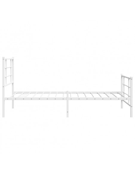 Giroletto con Testiera e Pediera Metallo Bianco 100x190 cm