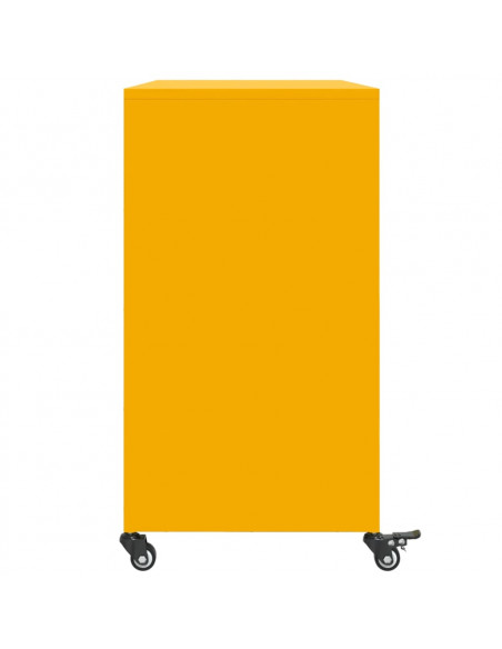 Credenza Giallo Senape 100,5x39x72 cm Acciaio Laminato a Freddo