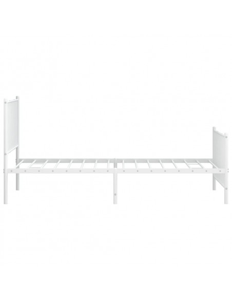 Giroletto con Testiera e Pediera Metallo Bianco 100x190 cm
