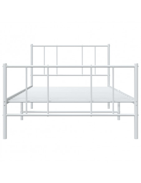 Giroletto con Testiera e Pediera Metallo Bianco 100x190 cm