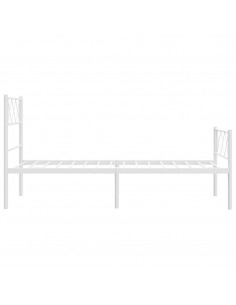 Giroletto con Testiera e Pediera Metallo Bianco 100x200 cm