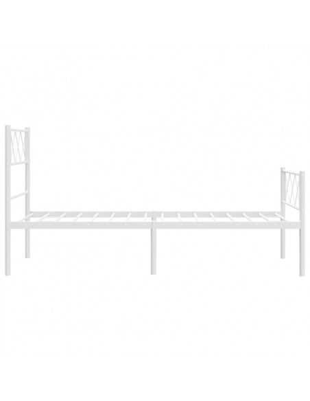 Giroletto con Testiera e Pediera Metallo Bianco 100x200 cm