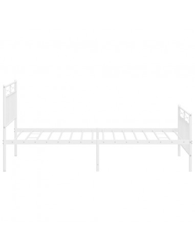 Giroletto con Testiera e Pediera Metallo Bianco 100x200 cm