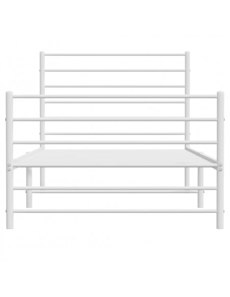 Giroletto con Testiera e Pediera Metallo Bianco 100x200 cm