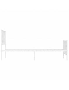 Giroletto con Testiera e Pediera Metallo Bianco 100x200 cm