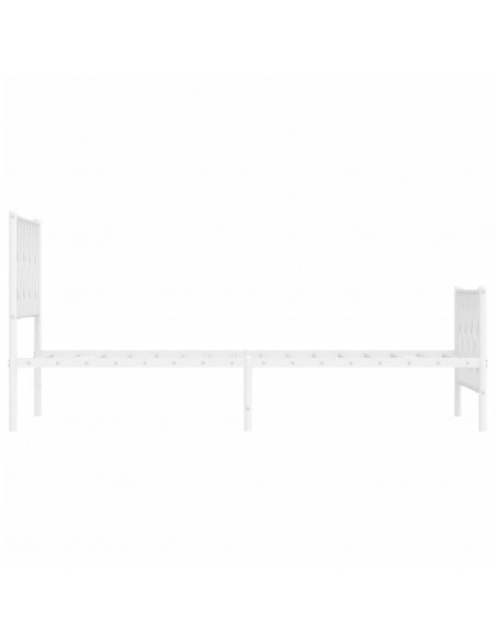 Giroletto con Testiera e Pediera Metallo Bianco 100x200 cm