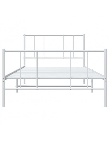 Giroletto con Testiera e Pediera Metallo Bianco 100x200 cm