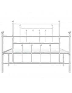 Giroletto con Testiera e Pediera Metallo Bianco 107x203 cm