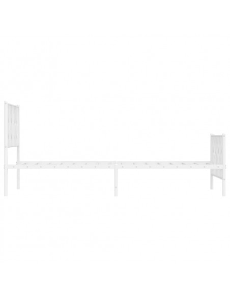 Giroletto con Testiera e Pediera Metallo Bianco 107x203 cm