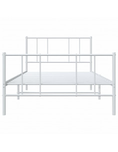 Giroletto con Testiera e Pediera Metallo Bianco 107x203 cm