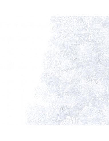 Albero di Natale a Metà Preilluminato con Palline Bianco 180 cm