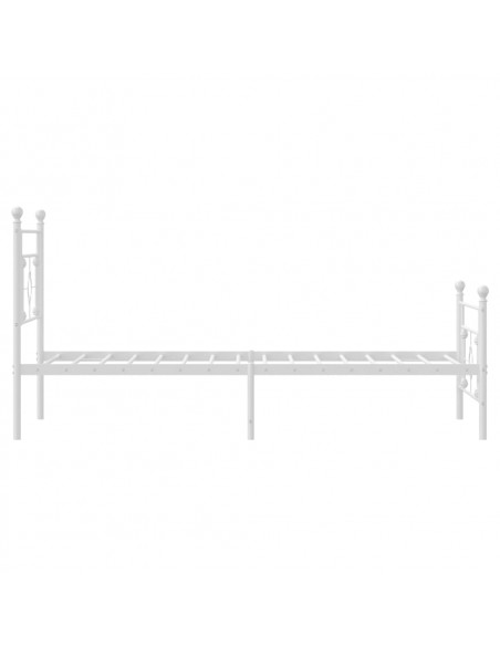 Giroletto con Testiera e Pediera Metallo Bianco 107x203 cm