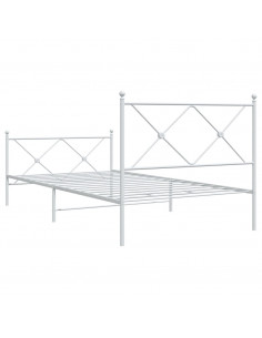 Giroletto con Testiera e Pediera Metallo Bianco 107x203 cm