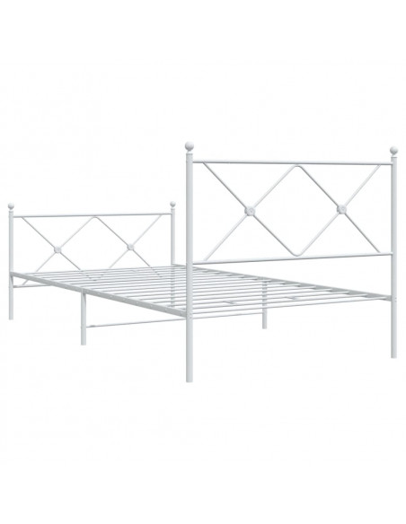 Giroletto con Testiera e Pediera Metallo Bianco 107x203 cm