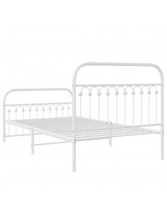 Giroletto con Testiera e Pediera Metallo Bianco 107x203 cm